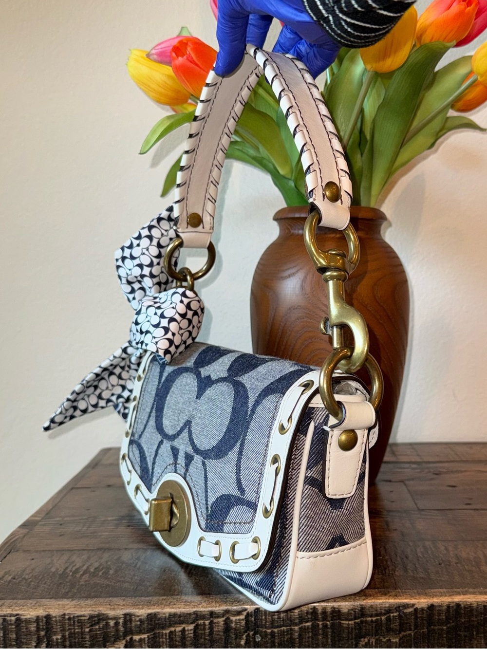 πNWOT COACH DENIM MINI CARLY LEGACY SHOULDER BAG VINTAGE Y2K 65TH ANNIVERSARY!π - Picture 3 of 14